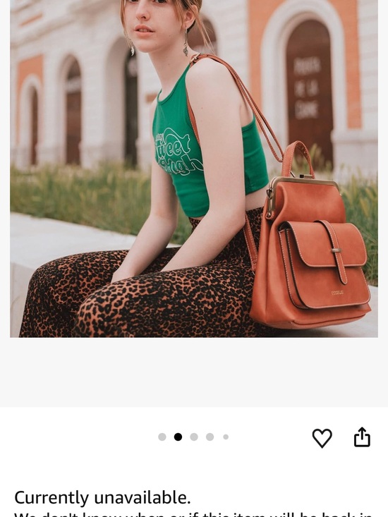 ECOSUSI Tan Faux Leather Backpack/Sling/Crossbody. main image 10